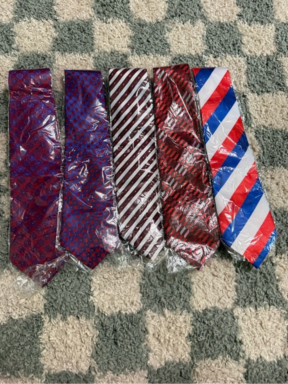 KAI LONG 100% silk handmade bundle lot of five men’s neckties career workwear